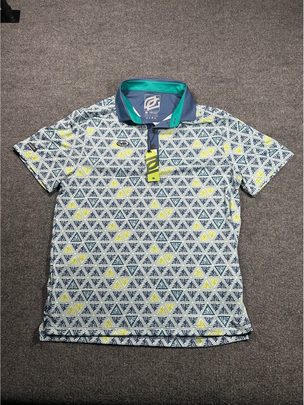 Optic Men's Short Sleeve Polo Shirt Geometric Pattern
